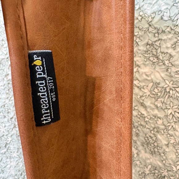 Brown Crossbody Bag with Striped Adjustable Strap - Picture 2 of 10